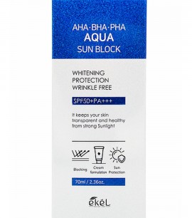 Ekel Крем солнцезащитный для лица с гиалуроновой кислотой AQUA Sun Block SPF 50