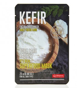 Dermal Восстанавливающая маска-салфетка с кефиром It's Real Superfood Mask Kefir