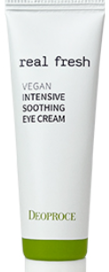 Deoproce Освежающий увлажняющий крем для глаз миниатюра Real Fresh Vegan Intensive Soothing Eye Cream